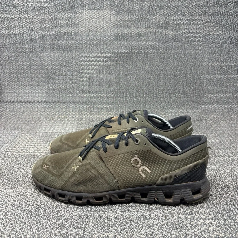 On Cloud X 3 Men's 10.5 Olive Reseda Green Running Training Shoes 60.98704